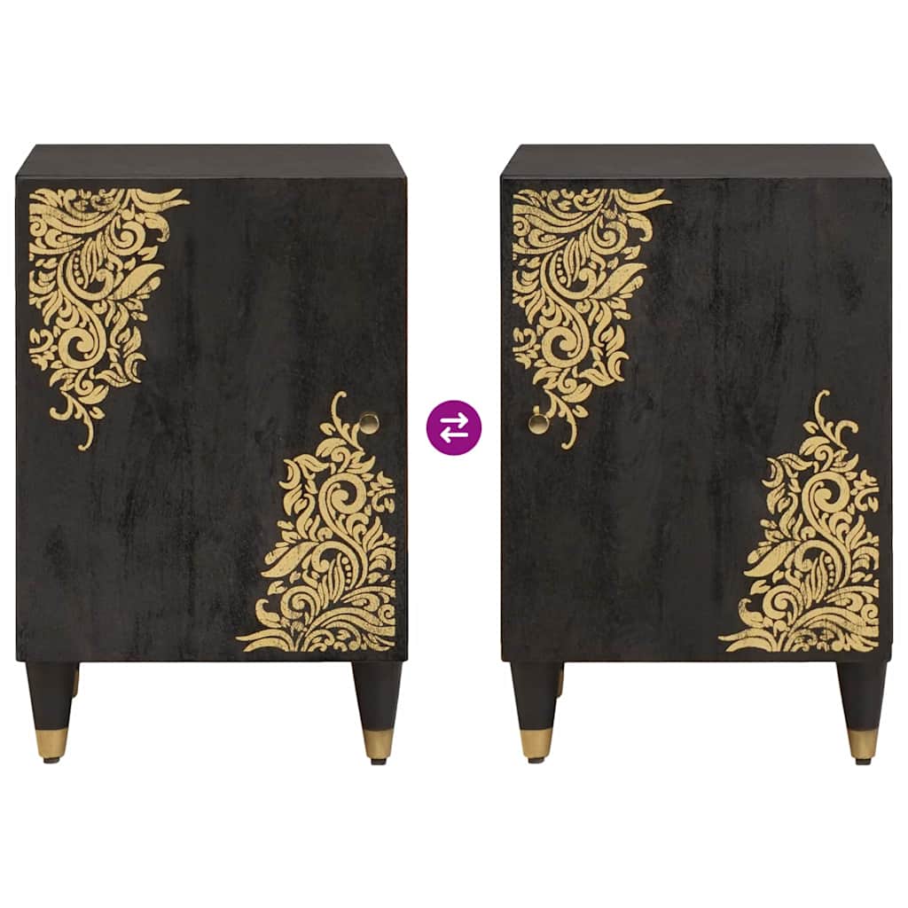 Mobile da Bagno Nero 38 x 33 x 58 cm Legno di mango massello | homemem39