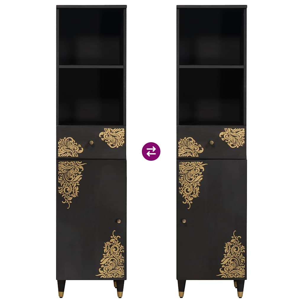 Mobile da Bagno Nero 38 x 33 x 160 cm Legno di mango massello