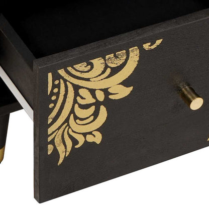 Credenza Nero 40 x 33 x 75 cm Legno di mango massello