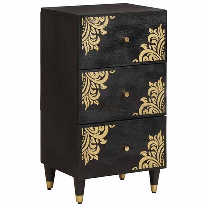 Credenza Nero 40 x 33 x 75 cm Legno di mango massello | homemem39