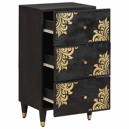 Credenza Nero 40 x 33 x 75 cm Legno di mango massello | homemem39