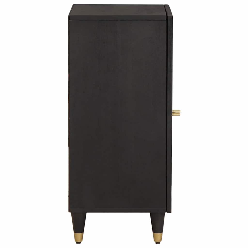 Credenza con porta Nero 40 x 33 x 75 cm Legno di mango massello