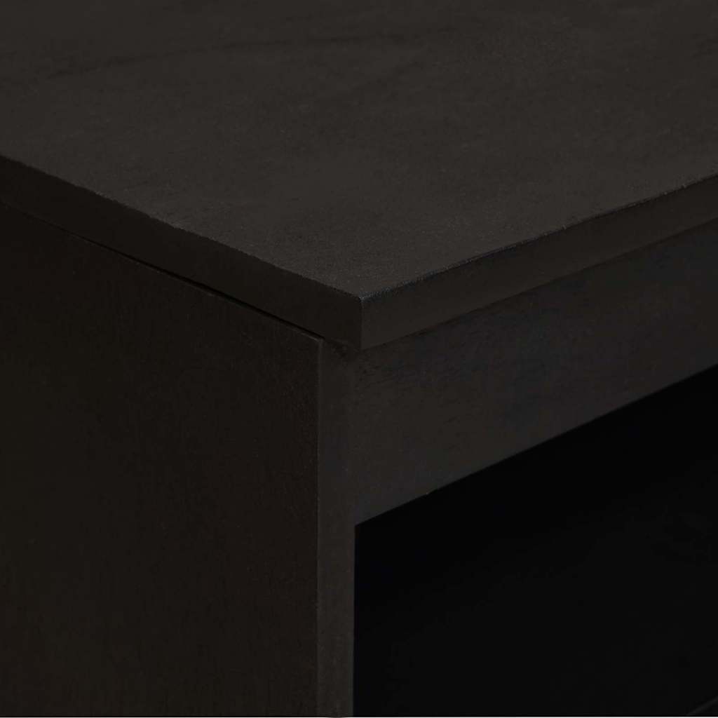 Credenza con porta Nero 60 x 33 x 75 cm Legno di mango massello | homemem39