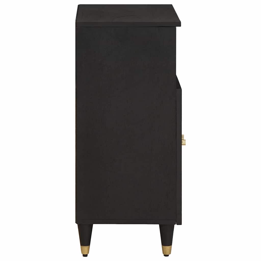 Credenza con porta Nero 60 x 33 x 75 cm Legno di mango massello | homemem39