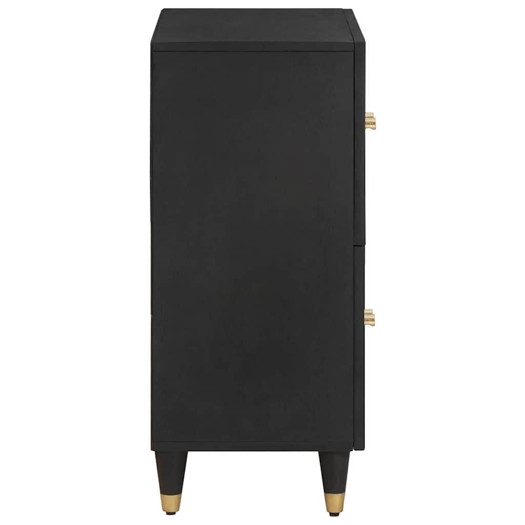 Credenza con porta Nero 60 x 33 x 75 cm Legno di mango massello | homemem39