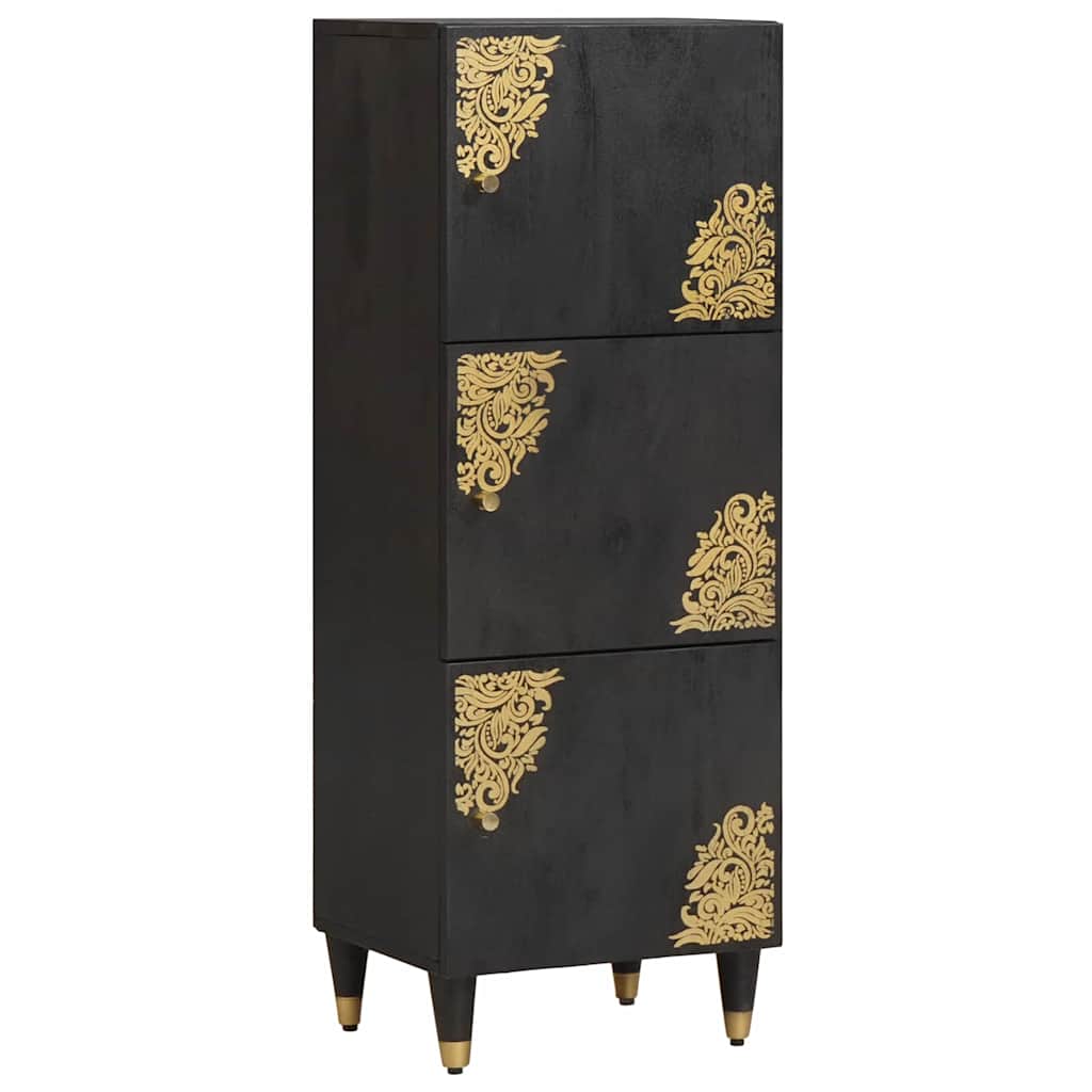Credenza Nero 40 x 33 x 110 cm Legno di mango massello | homemem39