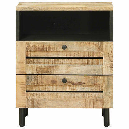 Comodino Marrone e Nero 50 x 33 x 60 cm Legno di mango massello | homemem39