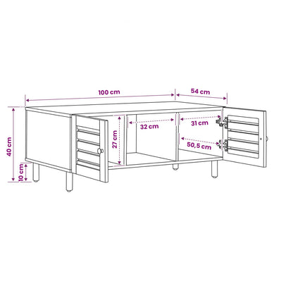Tavolino da salotto Naturale 100 x 54 x 40 cm | homemem39