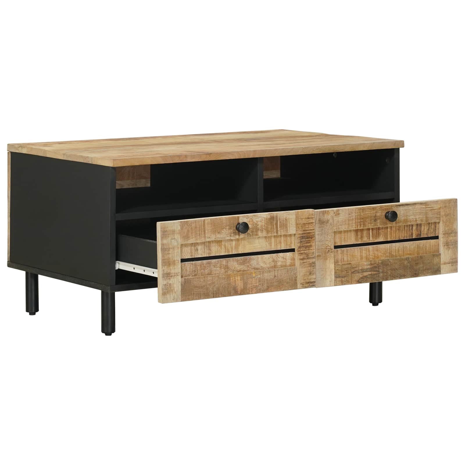 Tavolino da salotto Marrone e Nero 80 x 54 x 40 cm | homemem39