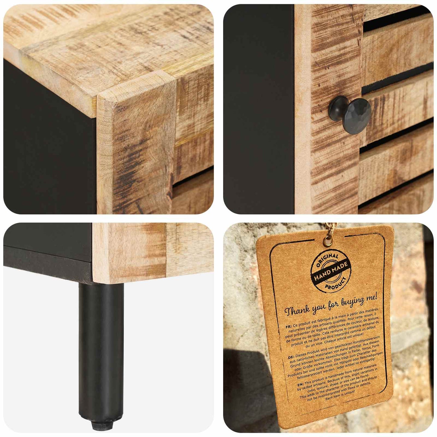 Mobile da Bagno con porta Marrone e Nero 38 x 33,5 x 58 cm | homemem39