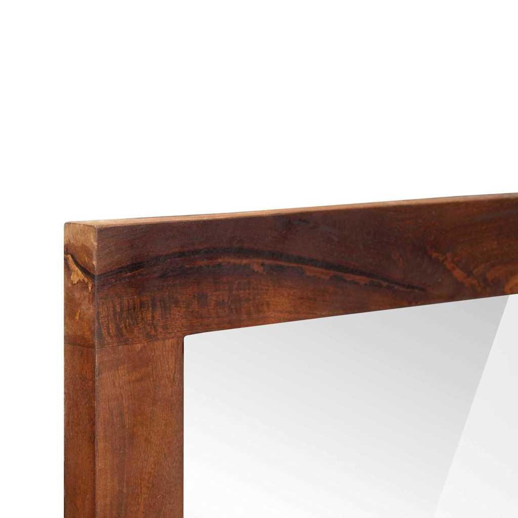 Specchio con specchio marrone e argento 50 x 70 cm