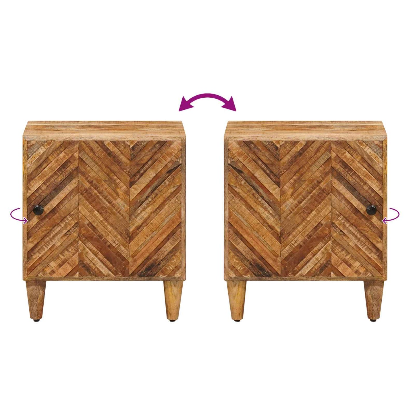 Comodino Marrone 40 x 33,5 x 46 cm Legno di mango massello | homemem39