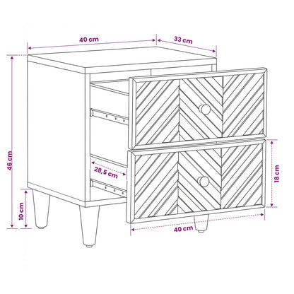 Comodino 2 pcs Marrone 40 x 33,5 x 46 cm | homemem39