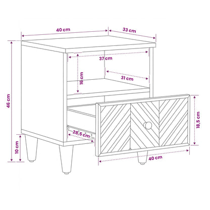 Comodino Marrone 50 x 33 x 60 cm Legno di mango massello | homemem39