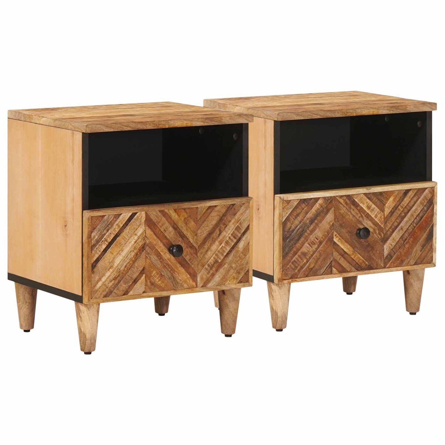 Comodino 2 pcs Marrone 50 x 33 x 60 cm Legno di mango massello | homemem39