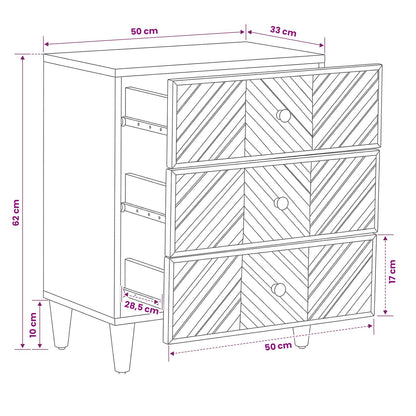 Comodino Marrone 50 x 33 x 60 cm Legno di mango massello | homemem39