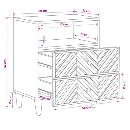 Comodino Marrone 50 x 33 x 60 cm Legno di mango massello | homemem39