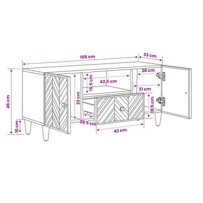 Armadi di Stoccaggio con cassetto Marrone 105 x 33,5 x 46 cm | homemem39