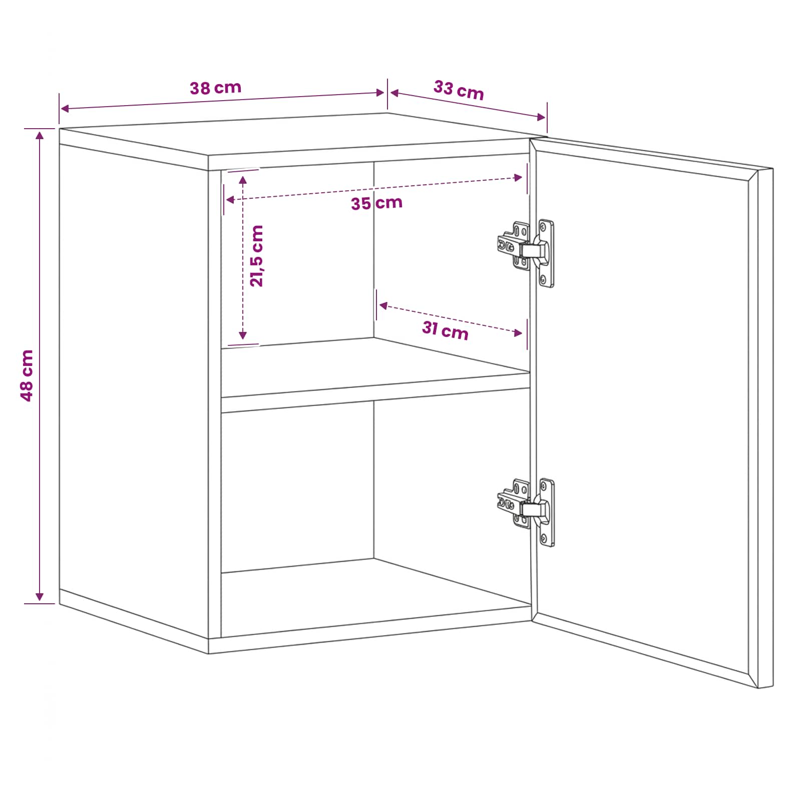 Armadio pensile con archiviazione Marrone 38 x 33,5 x 48 cm | homemem39