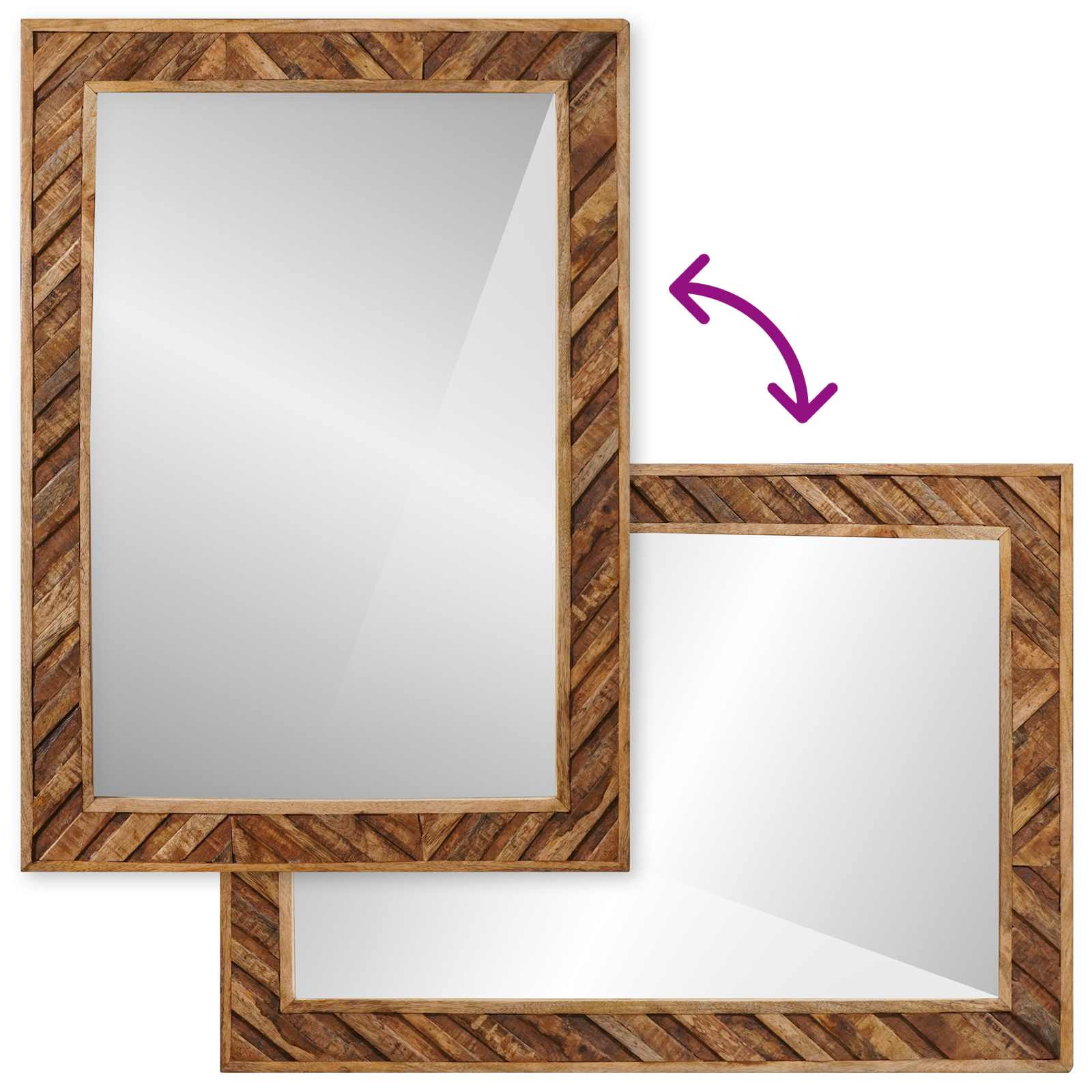 Specchio Montaggio a parete Marrone 70 x 50 x 3 cm Vetro | homemem39
