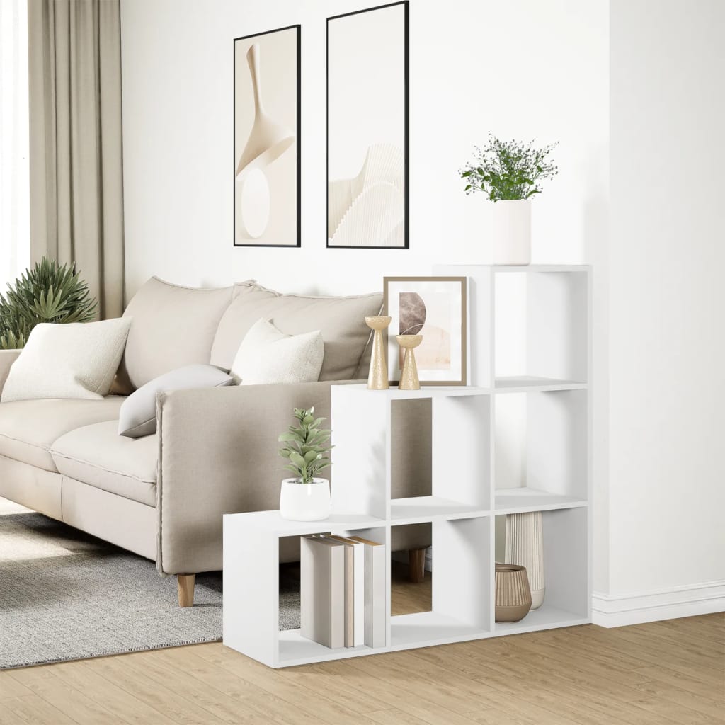 Libreria divisoria a 3 ripiani bianca 99x29x99 cm in legno ingegnerizzato | homemem39