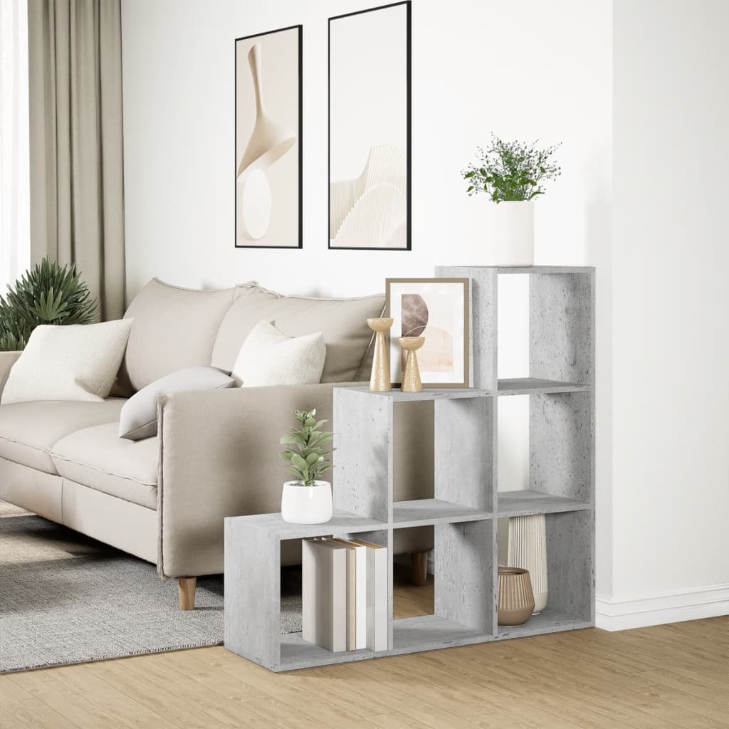 Libreria Divisorio 3Ripiani Grigio Cemento 99x29x99 Truciolato | homemem39