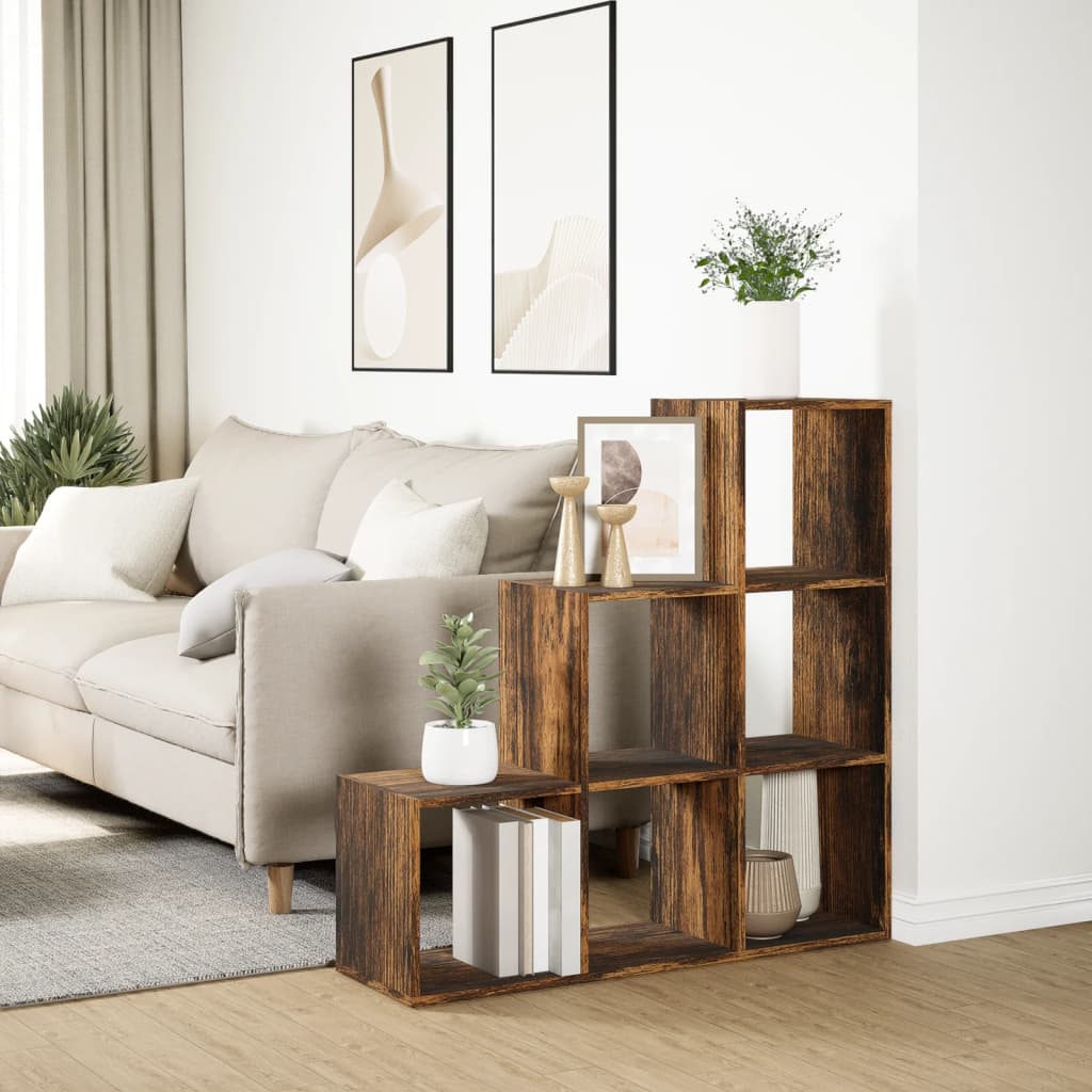 Libreria Divisorio 3Ripiani Rovere Fumo 99x29x99cm Truciolato | homemem39