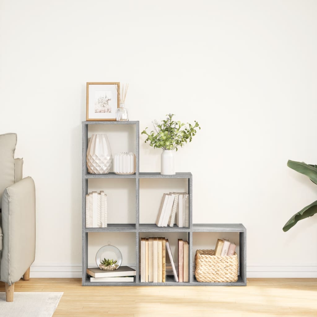 Libreria Divisorio 3Ripiani Grigio Sonoma 99x29x99cm Truciolato | homemem39