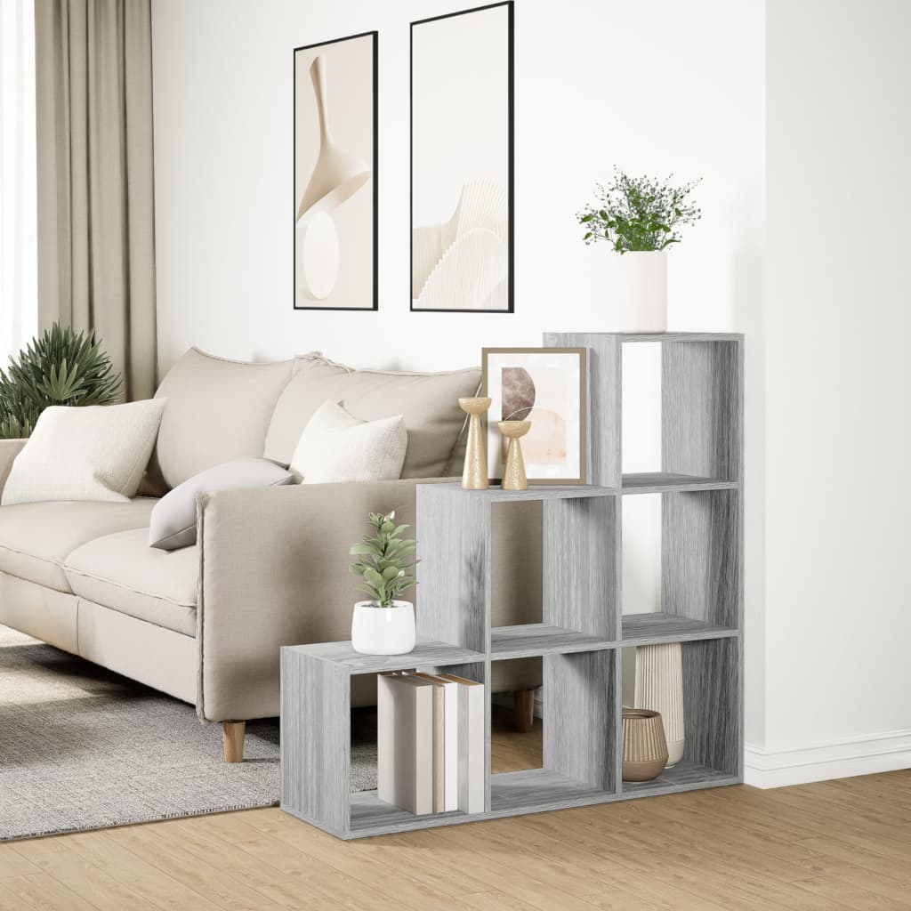 Libreria Divisorio 3Ripiani Grigio Sonoma 99x29x99cm Truciolato | homemem39