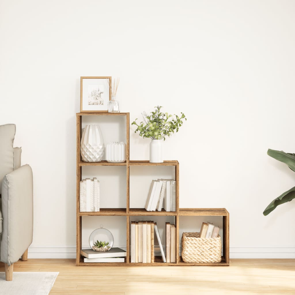 Libreria Divisorio 3 Ripiani Legno Antico 99x29x99cm Truciolato | homemem39