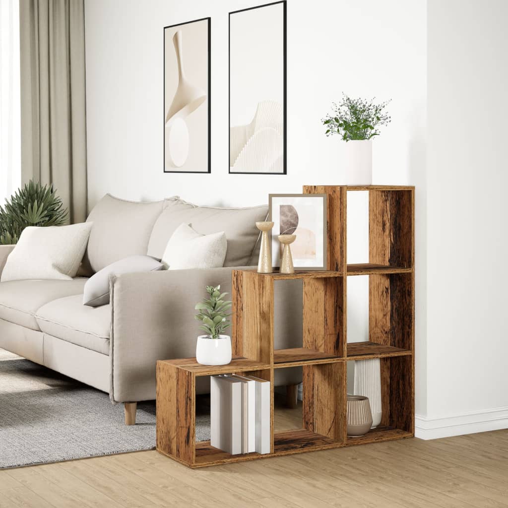 Libreria Divisorio 3 Ripiani Legno Antico 99x29x99cm Truciolato | homemem39