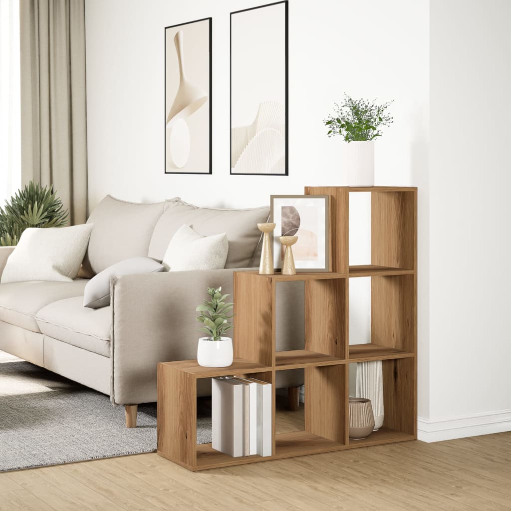 Libreria Divisorio 3Piani Rovere Artigianale 99x29x99Truciolato | homemem39