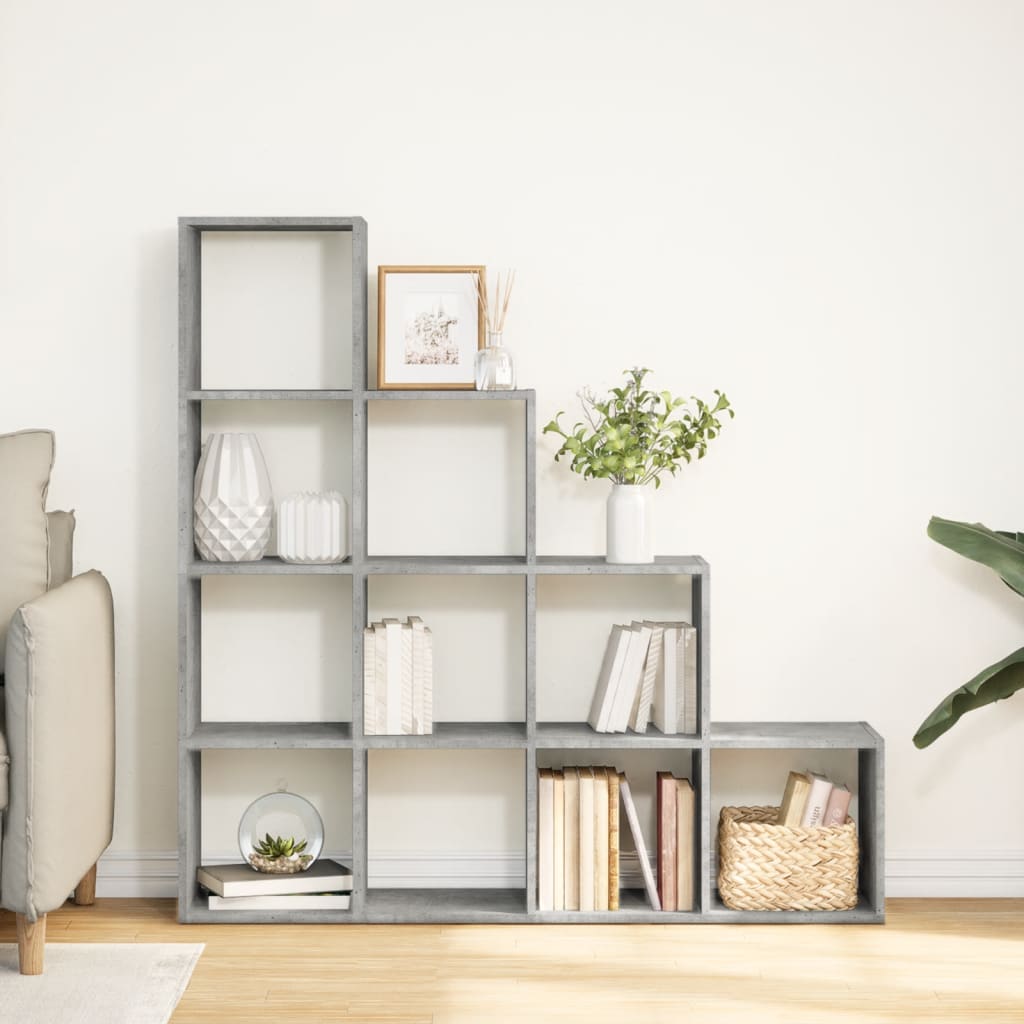 Libreria 4 Ripiani Grigio Cemento 131,5x29x131,5 cm Truciolato | homemem39