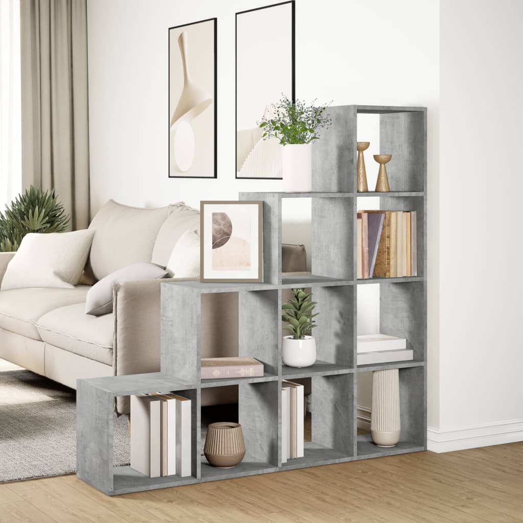 Libreria 4 Ripiani Grigio Cemento 131,5x29x131,5 cm Truciolato | homemem39