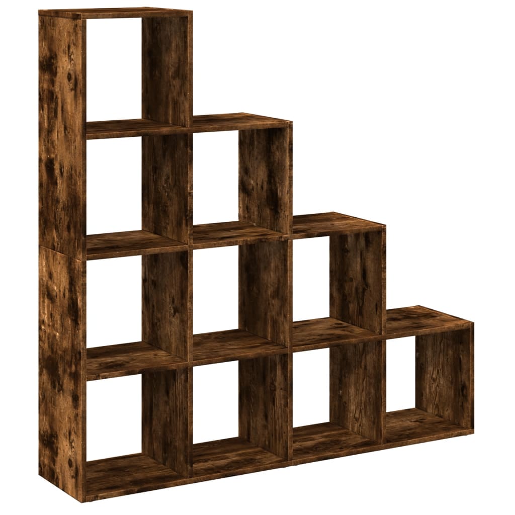 Libreria 4 Ripiani Rovere Fumo 131,5x29x131,5 cm in Truciolato | homemem39