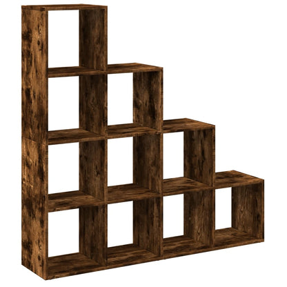 Libreria 4 Ripiani Rovere Fumo 131,5x29x131,5 cm in Truciolato | homemem39