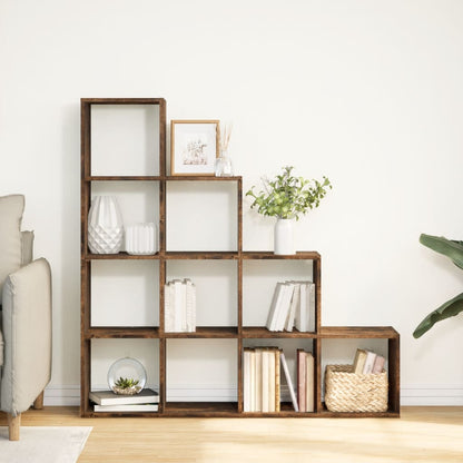 Libreria 4 Ripiani Rovere Fumo 131,5x29x131,5 cm in Truciolato | homemem39