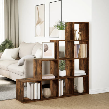Libreria 4 Ripiani Rovere Fumo 131,5x29x131,5 cm in Truciolato | homemem39