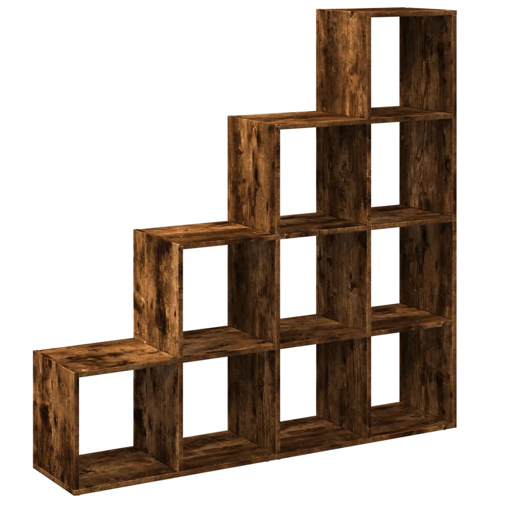 Libreria 4 Ripiani Rovere Fumo 131,5x29x131,5 cm in Truciolato | homemem39