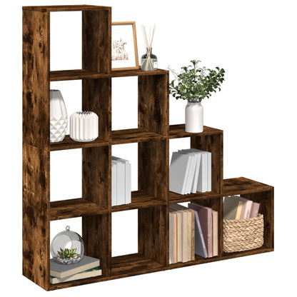Libreria 4 Ripiani Rovere Fumo 131,5x29x131,5 cm in Truciolato | homemem39