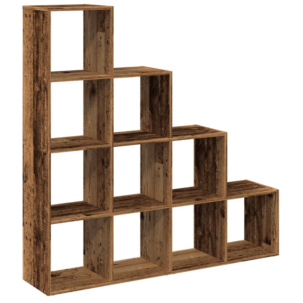 Libreria a 4 Ripiani Legno Vecchio 131,5x29x131,5 cm Truciolato | homemem39