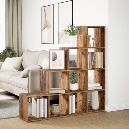 Libreria a 4 Ripiani Legno Vecchio 131,5x29x131,5 cm Truciolato | homemem39