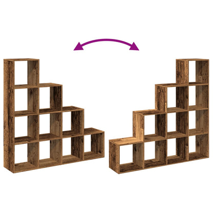 Libreria a 4 Ripiani Legno Vecchio 131,5x29x131,5 cm Truciolato | homemem39