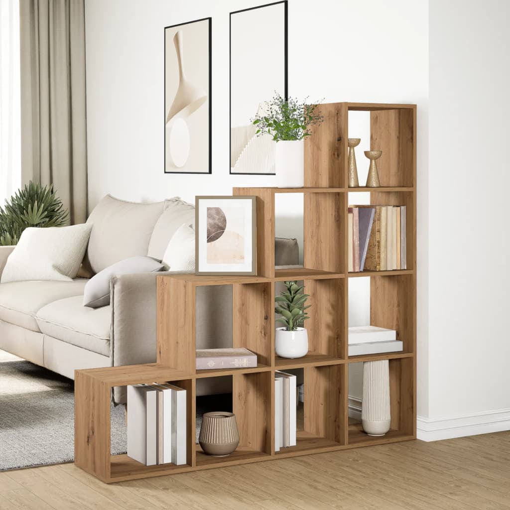 Libreria a 4 Ripiani Rovere 131,5x29x131,5 cm in Truciolato | homemem39