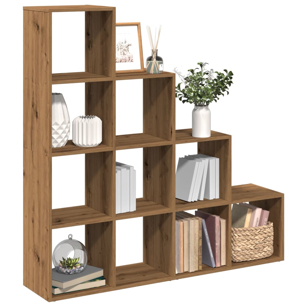 Libreria a 4 Ripiani Rovere 131,5x29x131,5 cm in Truciolato | homemem39
