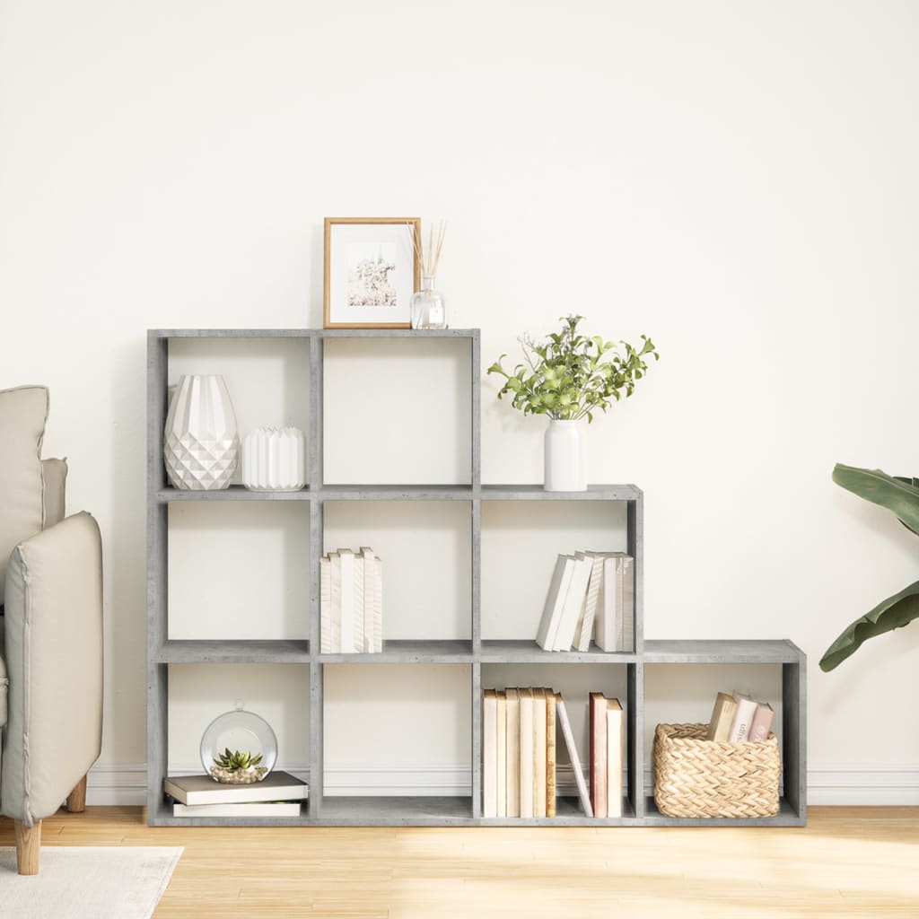 Libreria 4 Ripiani Grigio Cemento 137,5x29x103,5 cm Truciolato | homemem39
