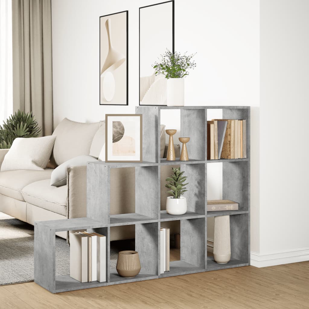 Libreria 4 Ripiani Grigio Cemento 137,5x29x103,5 cm Truciolato | homemem39