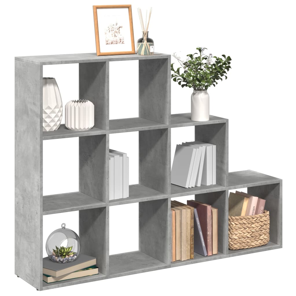 Libreria 4 Ripiani Grigio Cemento 137,5x29x103,5 cm Truciolato | homemem39