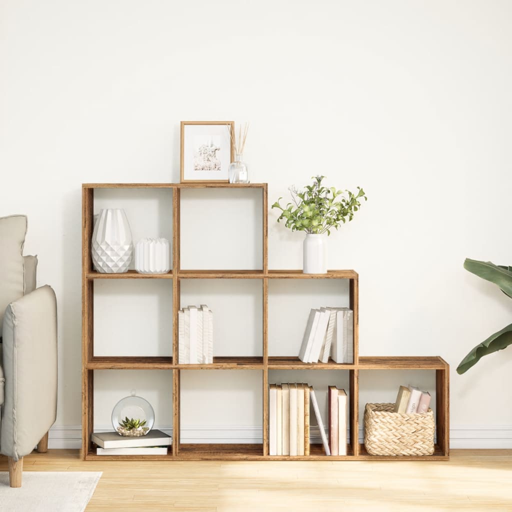 Libreria a 3 Ripiani Legno Vecchio 137,5x29x103,5 cm Truciolato | homemem39
