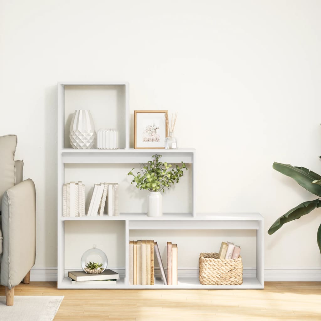 Libreria Divisorio 3 Ripiani Bianca 123x29x123 cm in Truciolato | homemem39